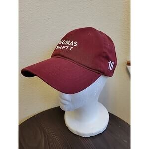 THOMAS RHETT 18 Burgundy 100% Cotton Strapback Ball Cap Hat Adjustable
